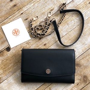 🆕 Tory Burch Black Convertible Clutch Purse NWOT